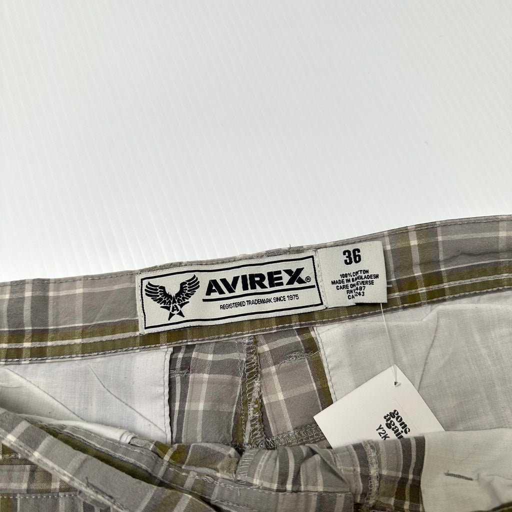 Y2K Avirex Plaid Bermuda Shorts 36