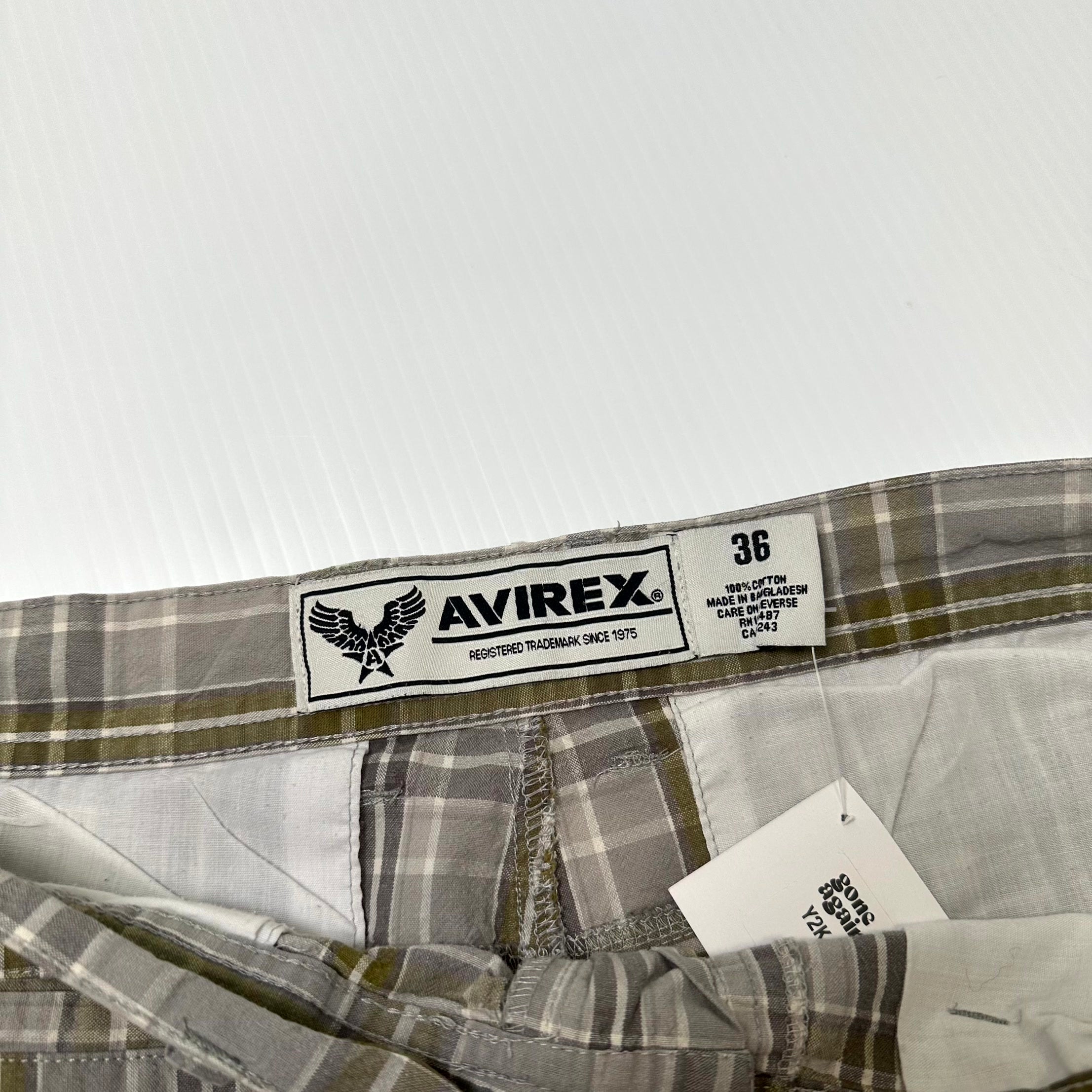 Y2K Avirex Plaid Bermuda Shorts 36