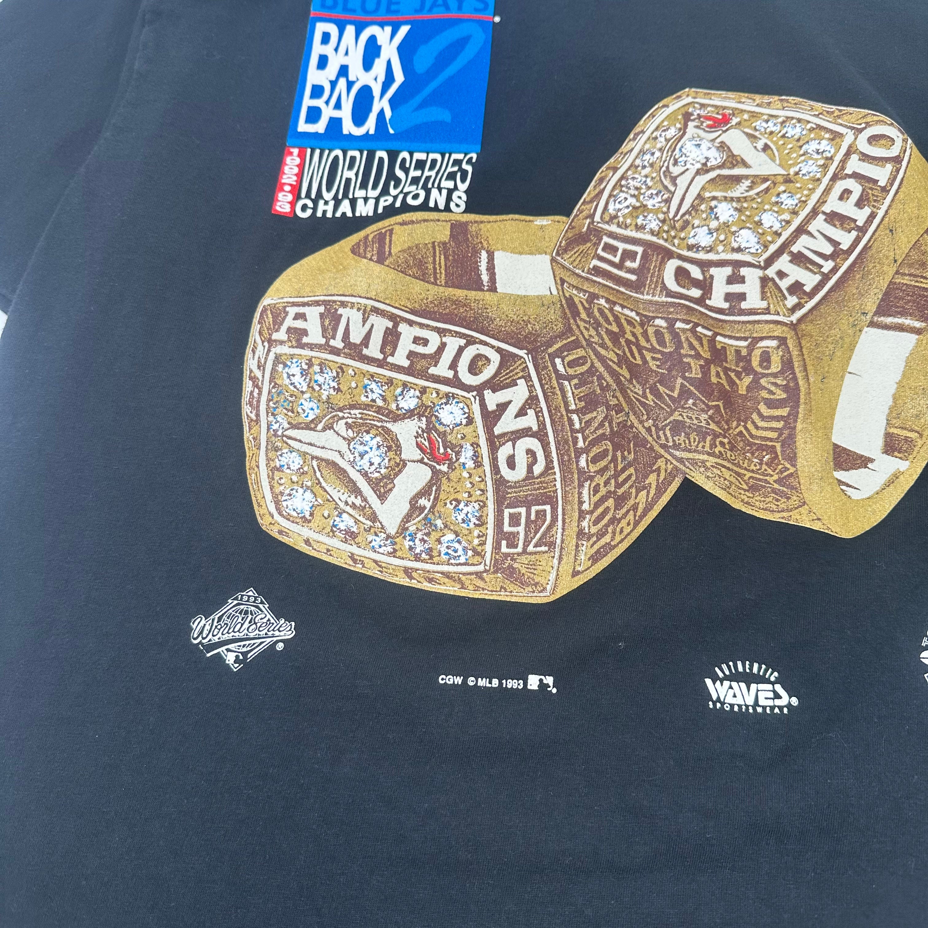 1993 Toronto Blue Jays World Series Champion Rings Graphic Tee L