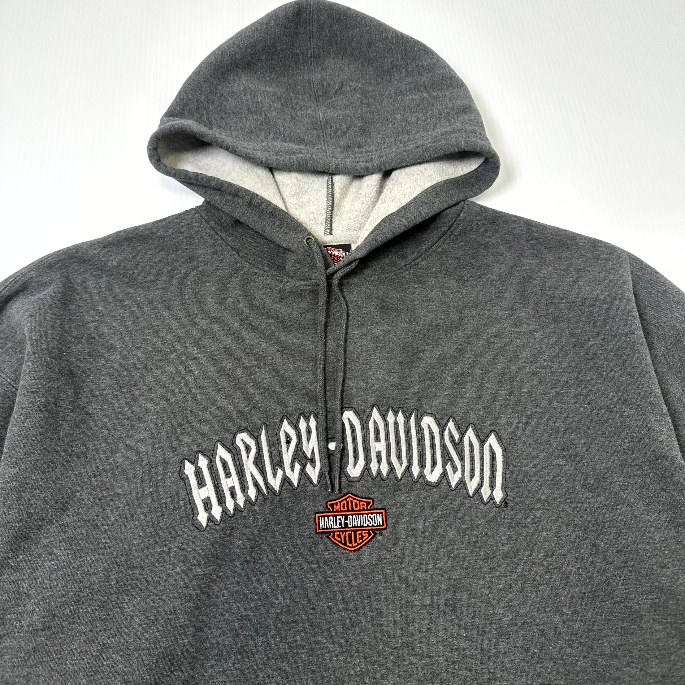 Vintage Harley Davidson Embroidered Logo Langley Hoodie XXL
