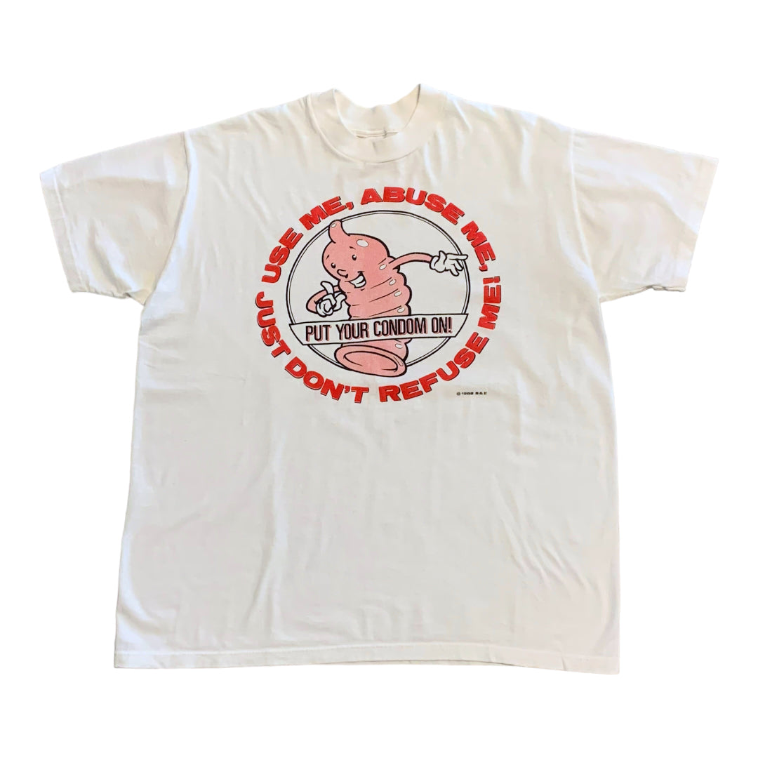 80s Put your condom on tee L/XL