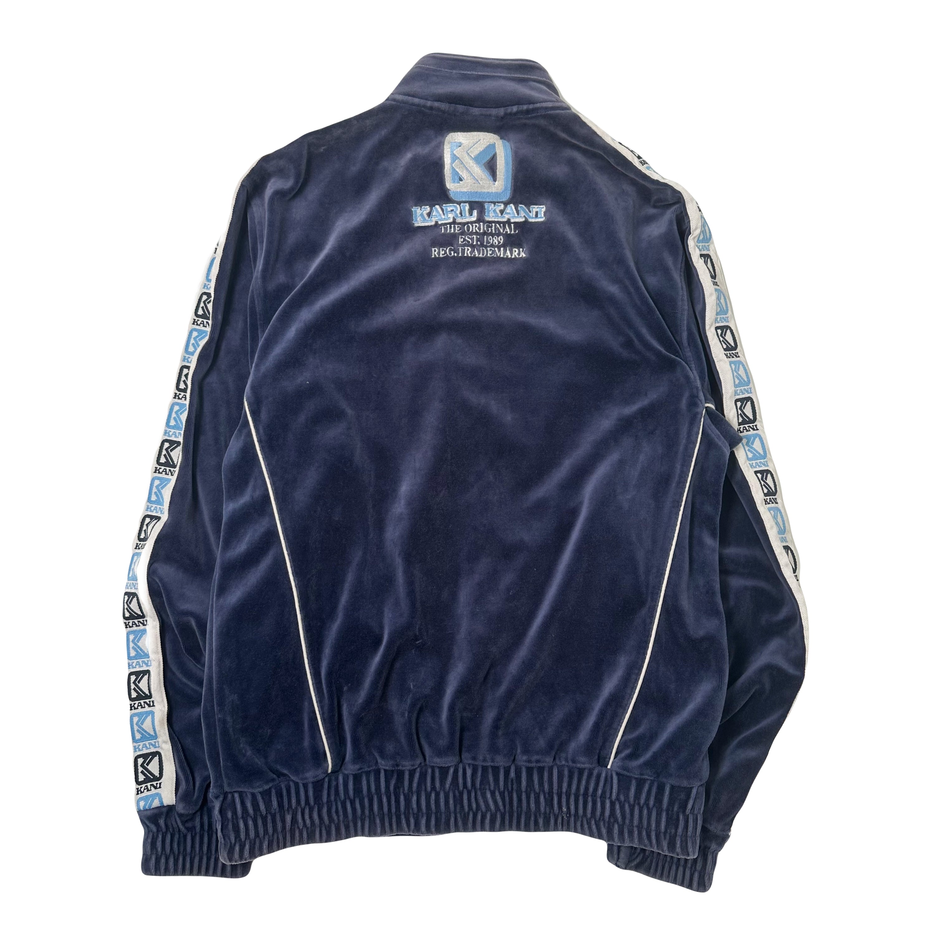 2000s Karl Kani Tape Logo Velour Track Jacket L