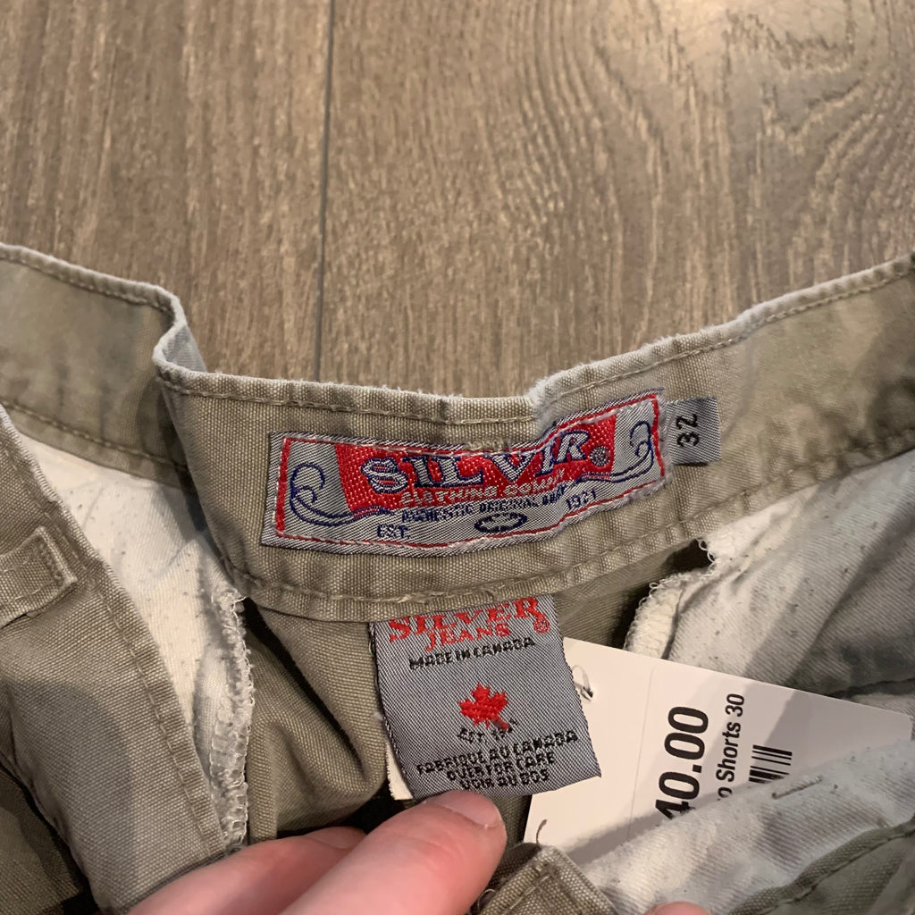 Y2K Silver Jeans Cargo Shorts 30