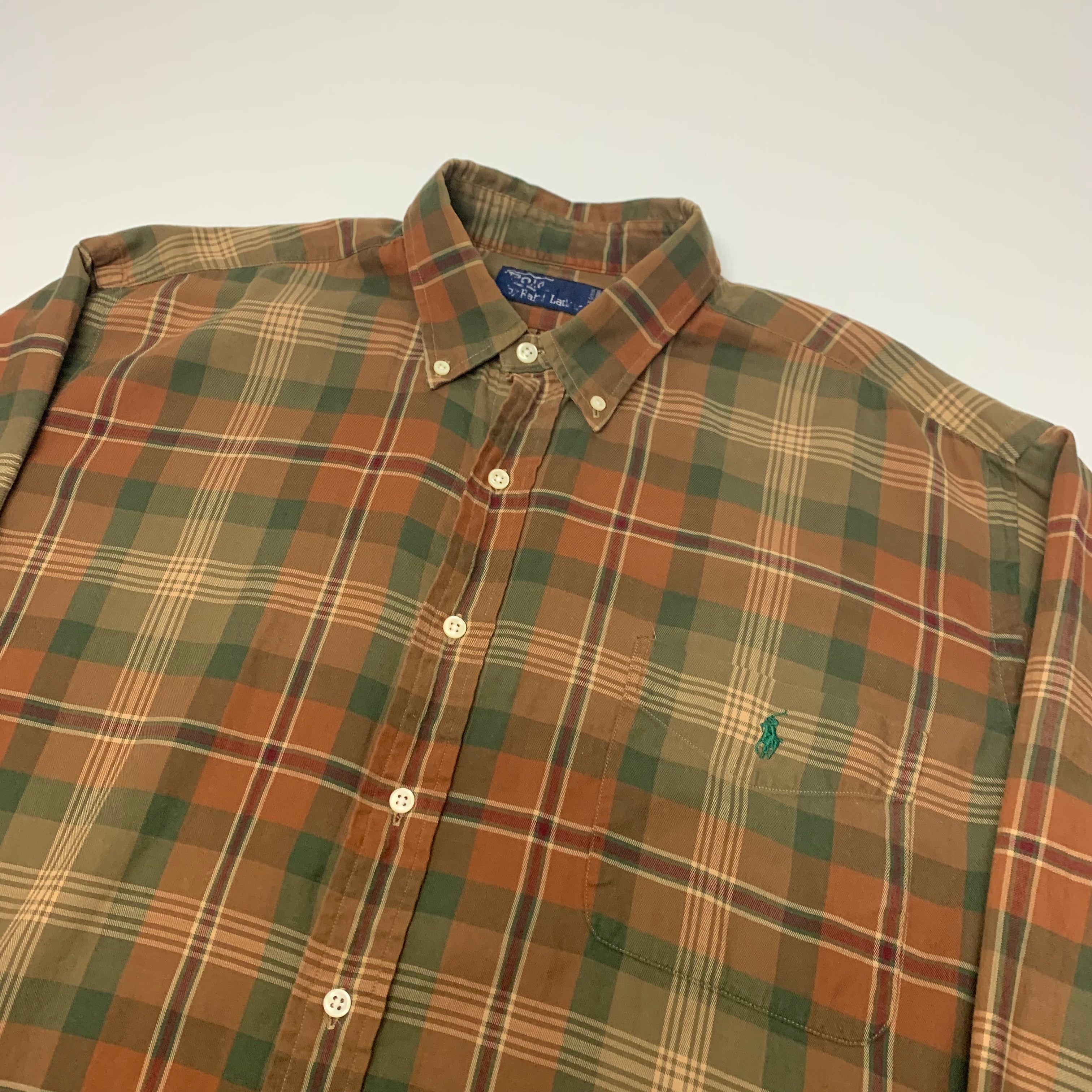 90s Polo Plaid Button Down XL