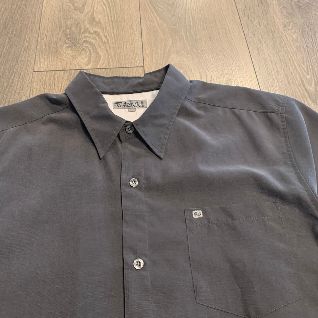 Gotcha Charcoal Polo Button Up L