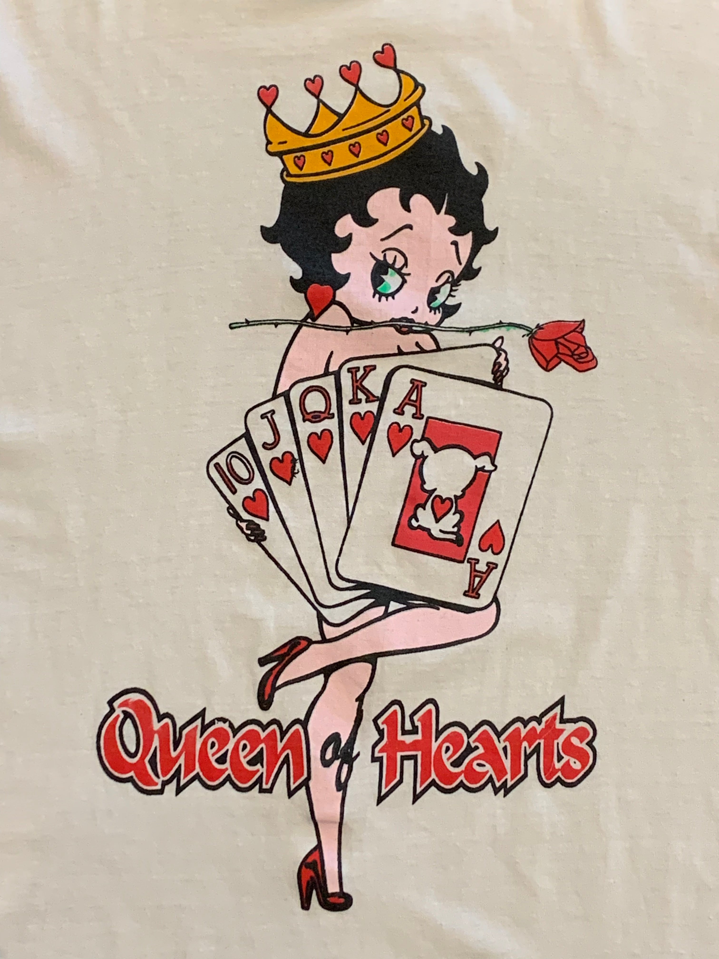 Vintage Betty Boop Queen of Hearts tee L