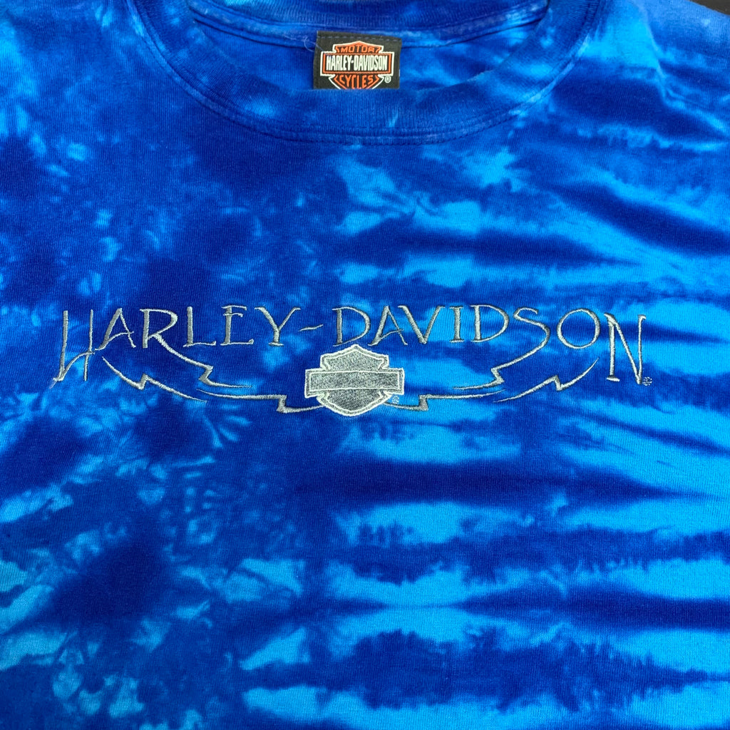 Blue Tie-Dye Harley Davidson Tee L