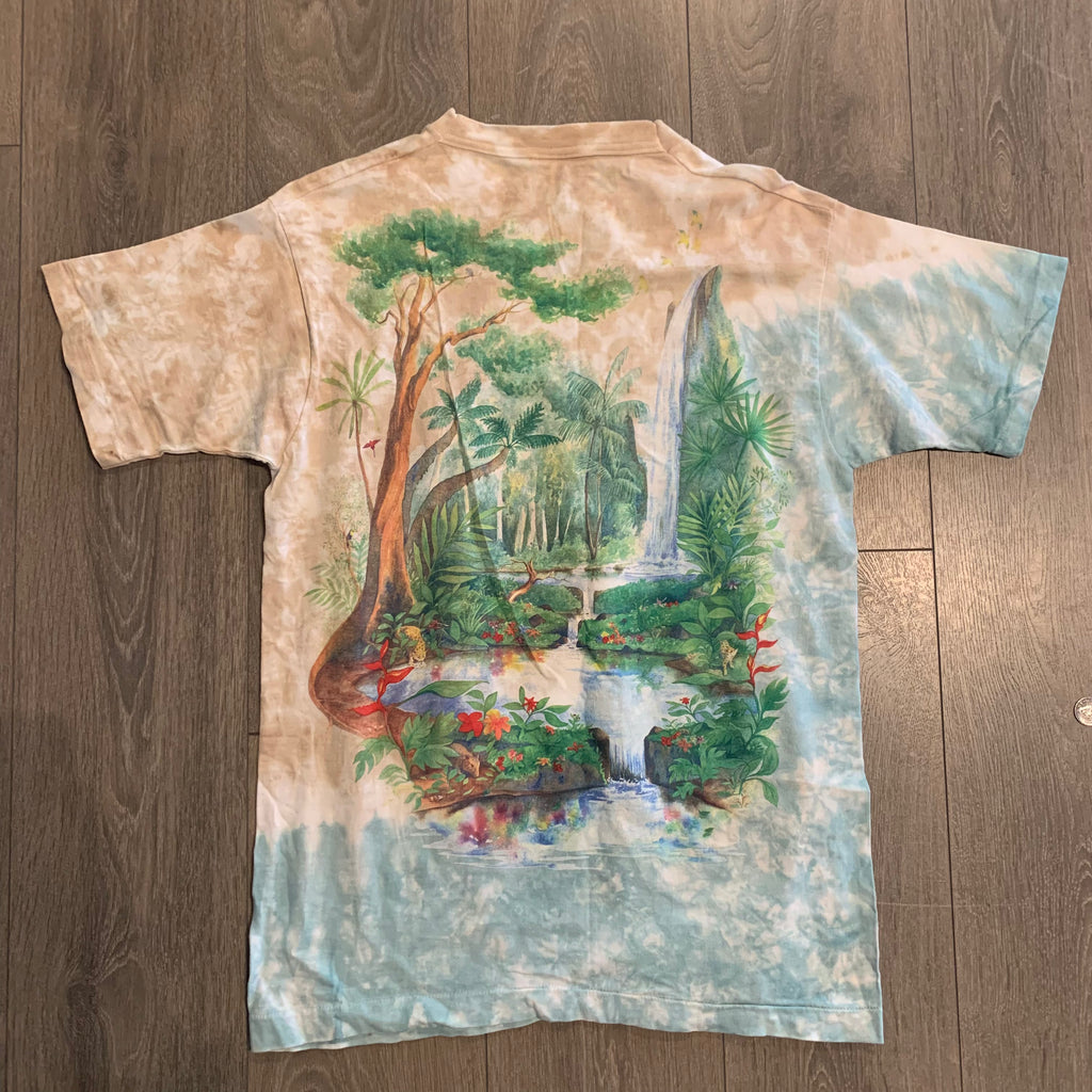 90s Liquid Blue Rainforest Tee L