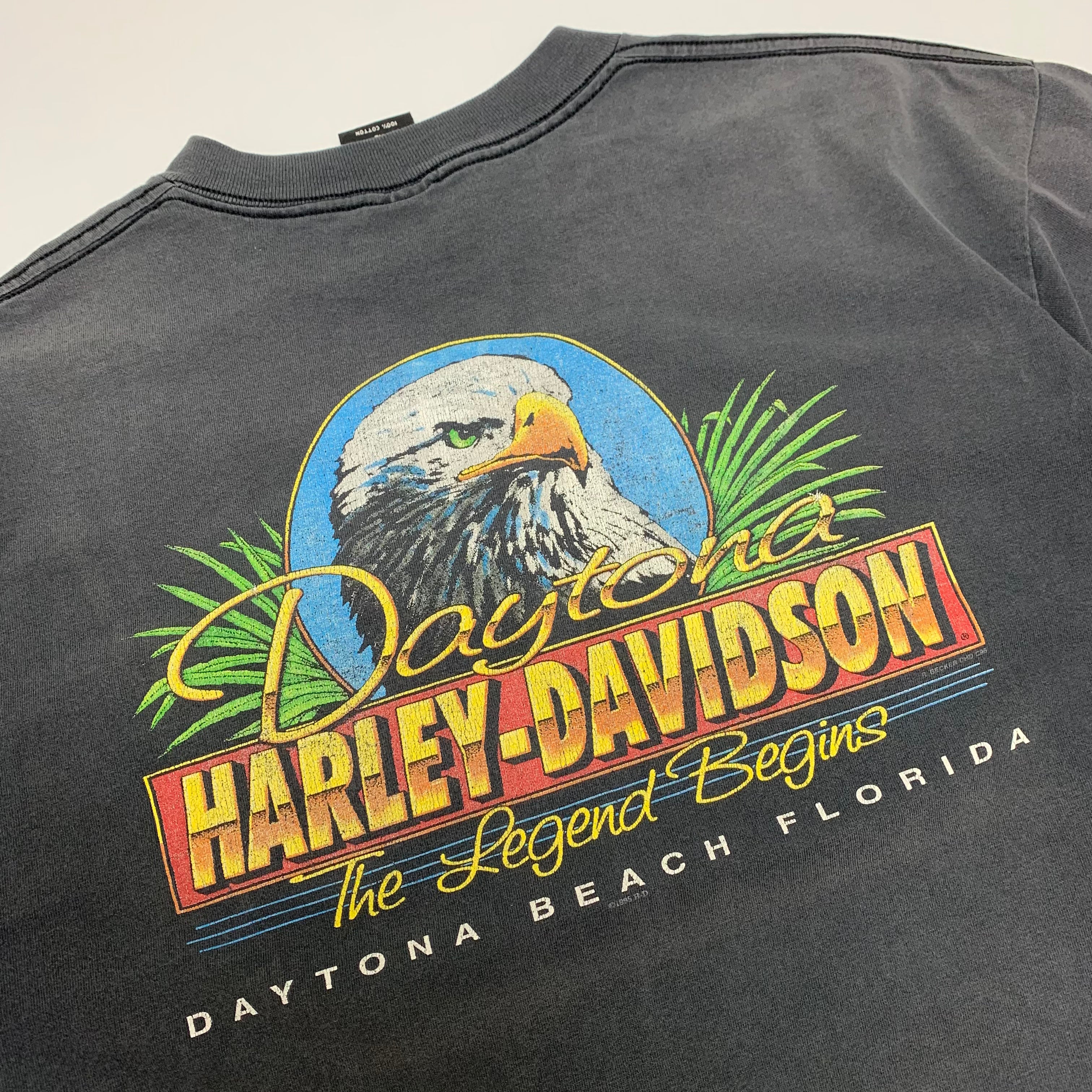 90s Harley Daytona Beach Faded Pocket Tee XL