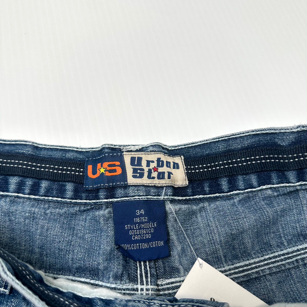 Y2K Urban Star Denim Work Shorts 34