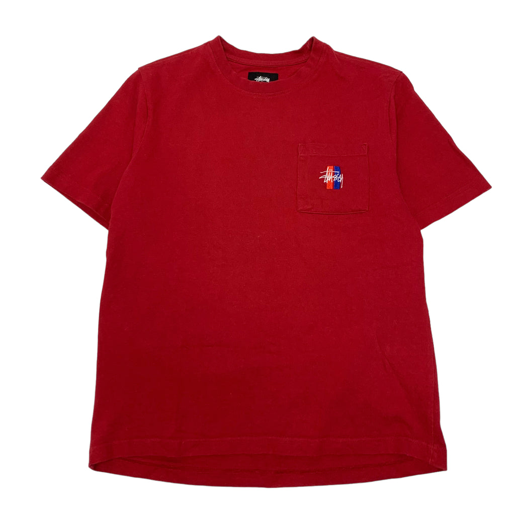Red Stussy Pocket Tee S