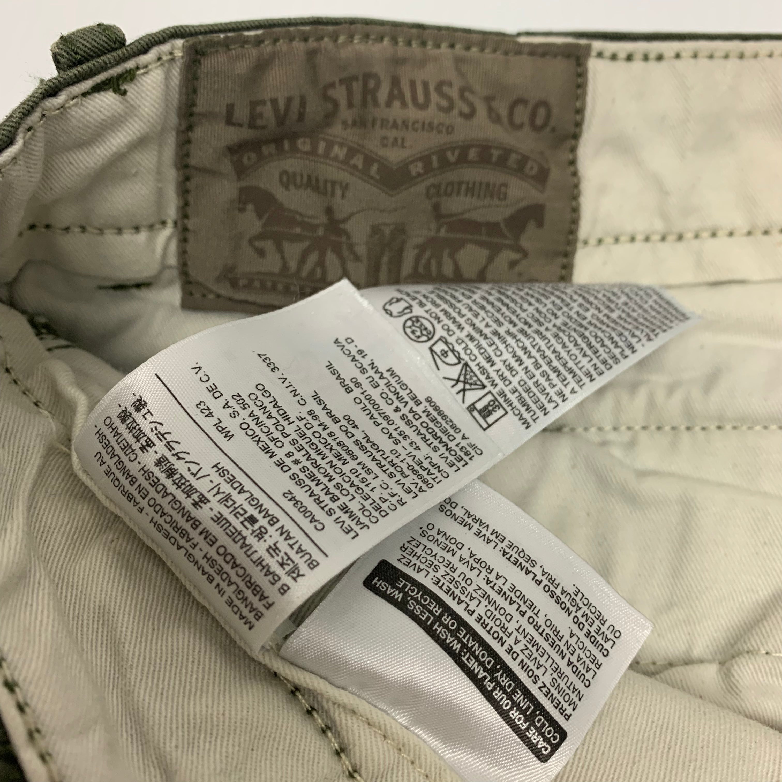 Levi’s Olive Cargo Shorts 36