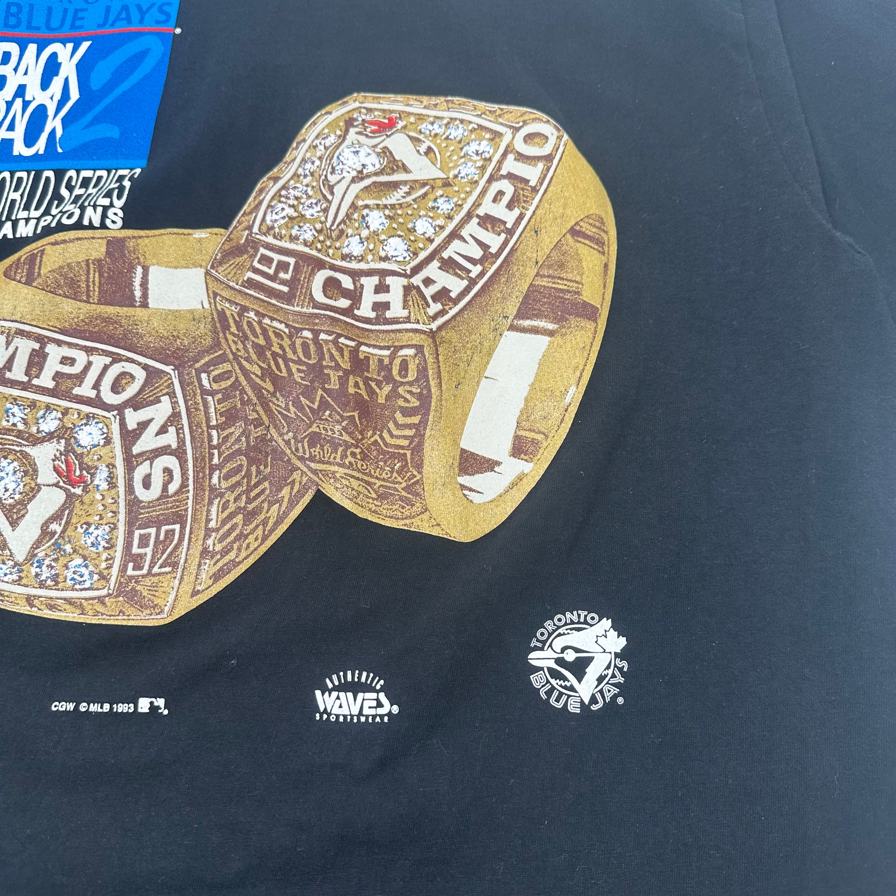 1993 Toronto Blue Jays World Series Champion Rings Graphic Tee L
