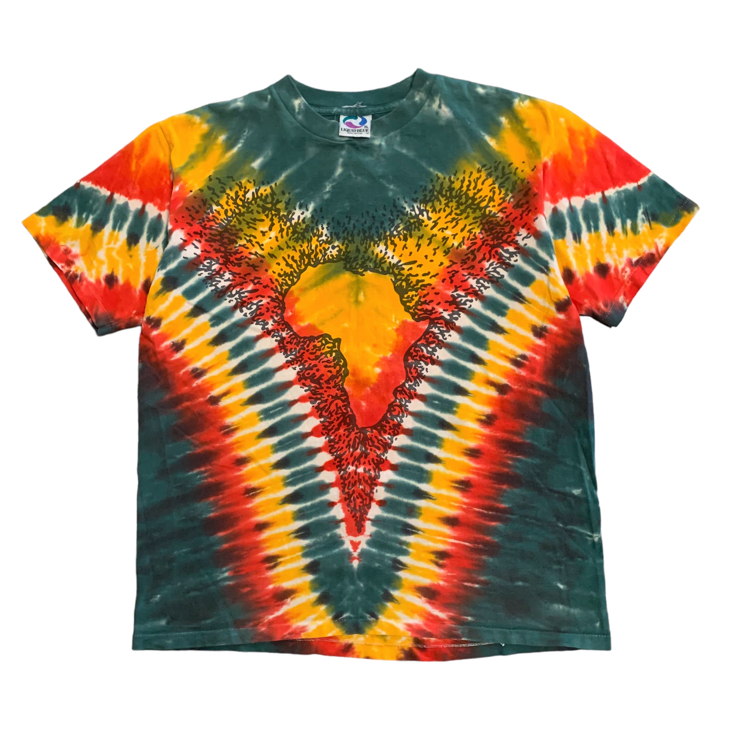 90s Liquid Blue Rastafari/Africa Tie Dye Tee XL