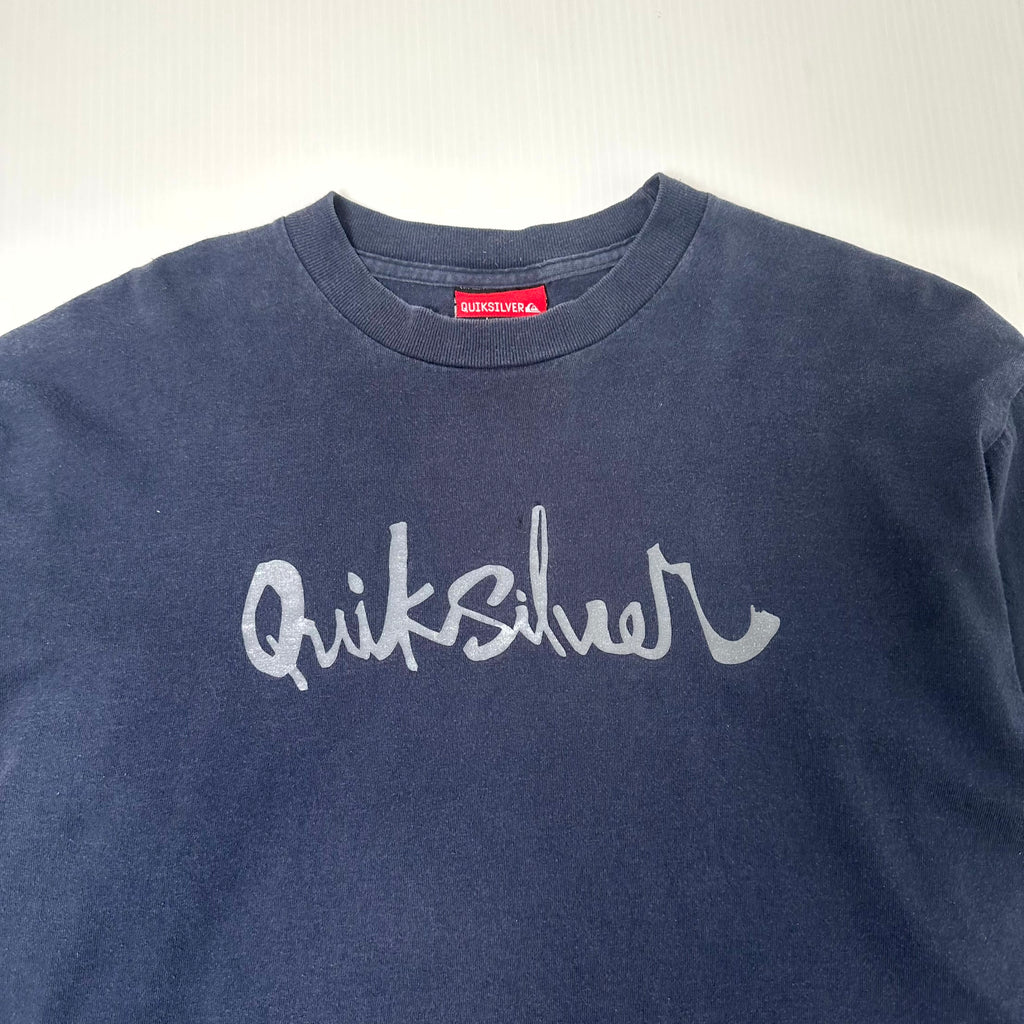 Vintage Quiksilver Script Logo Long Sleeve Shirt L
