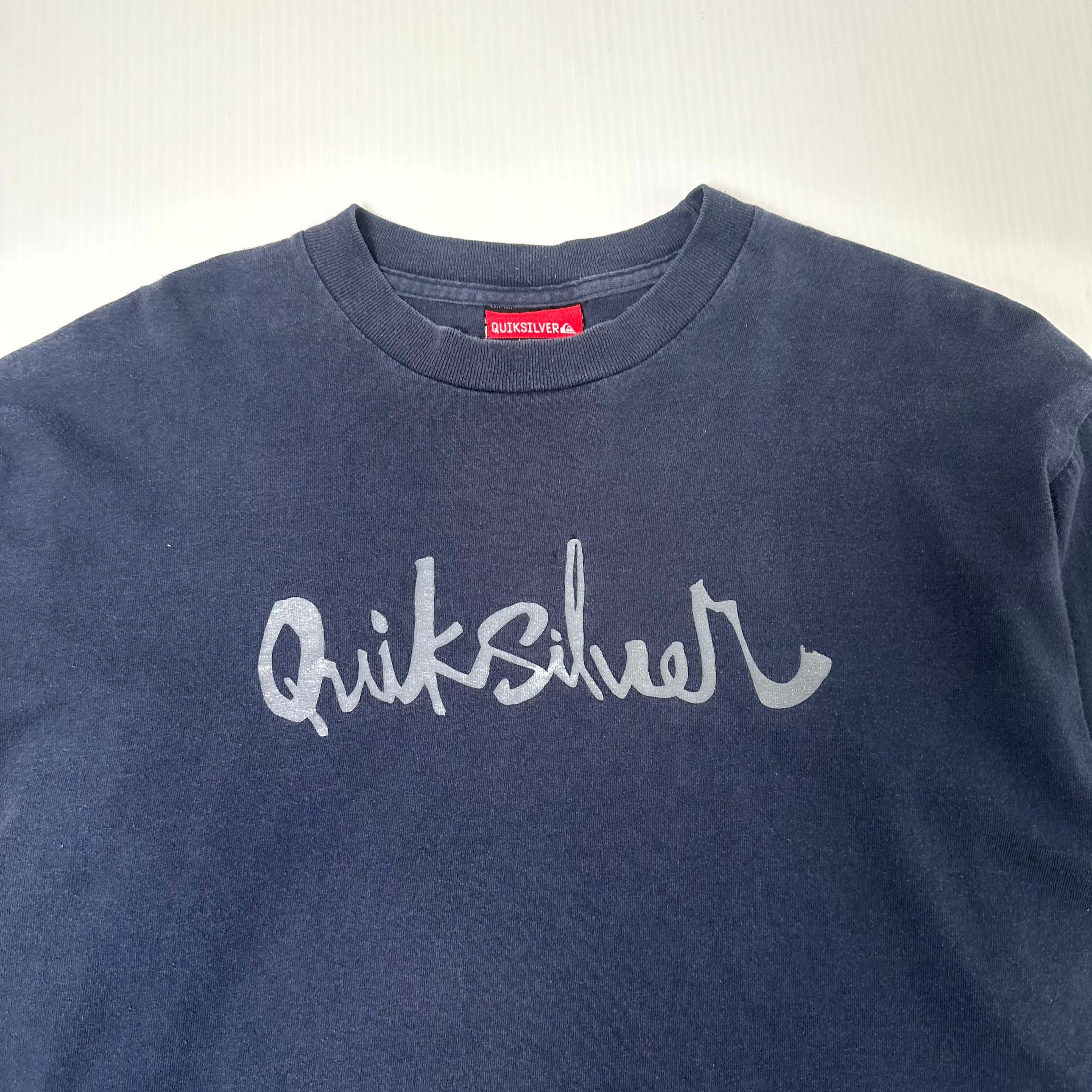 Vintage Quiksilver Script Logo Long Sleeve Shirt L
