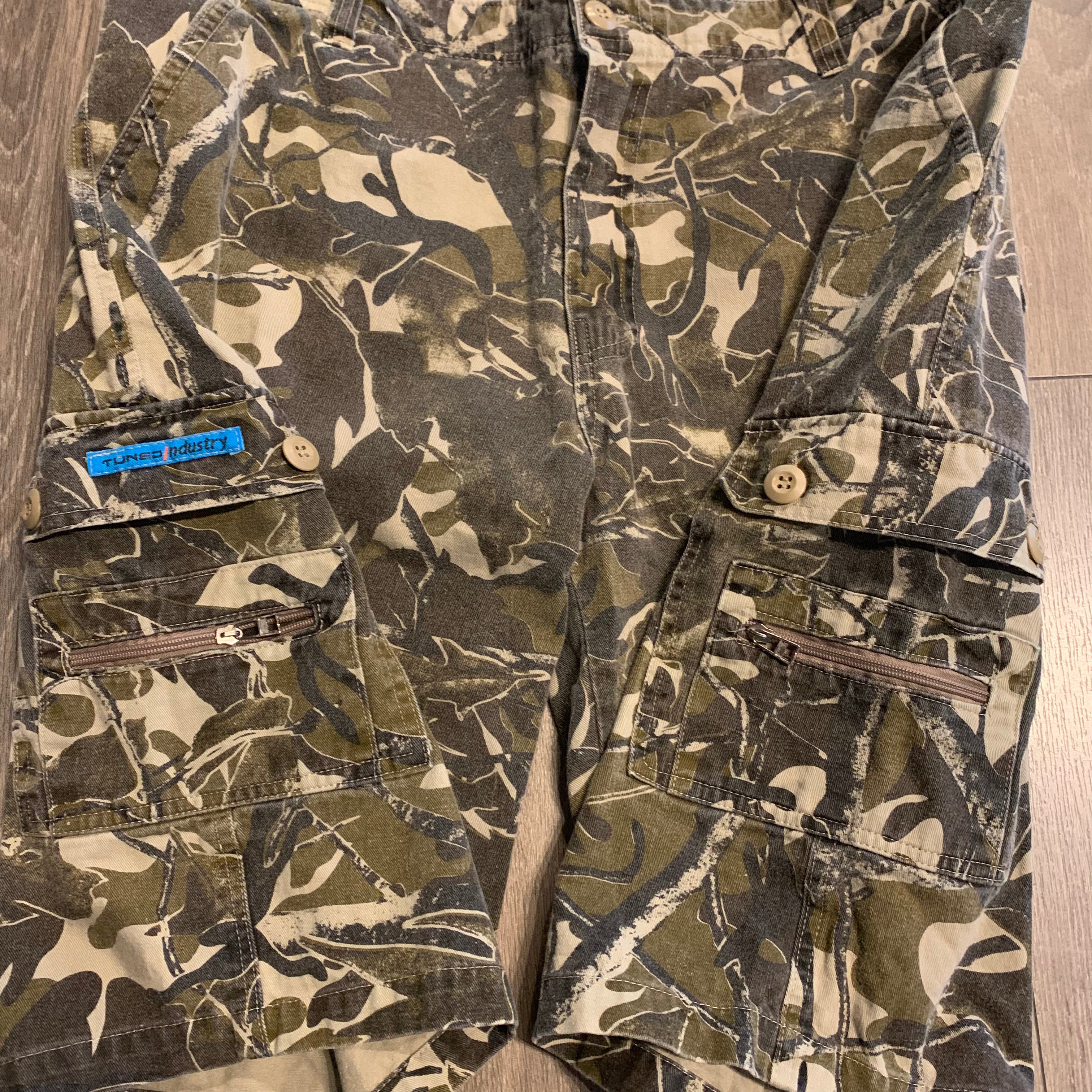 Y2K Tuned Industry Camo Shorts 38