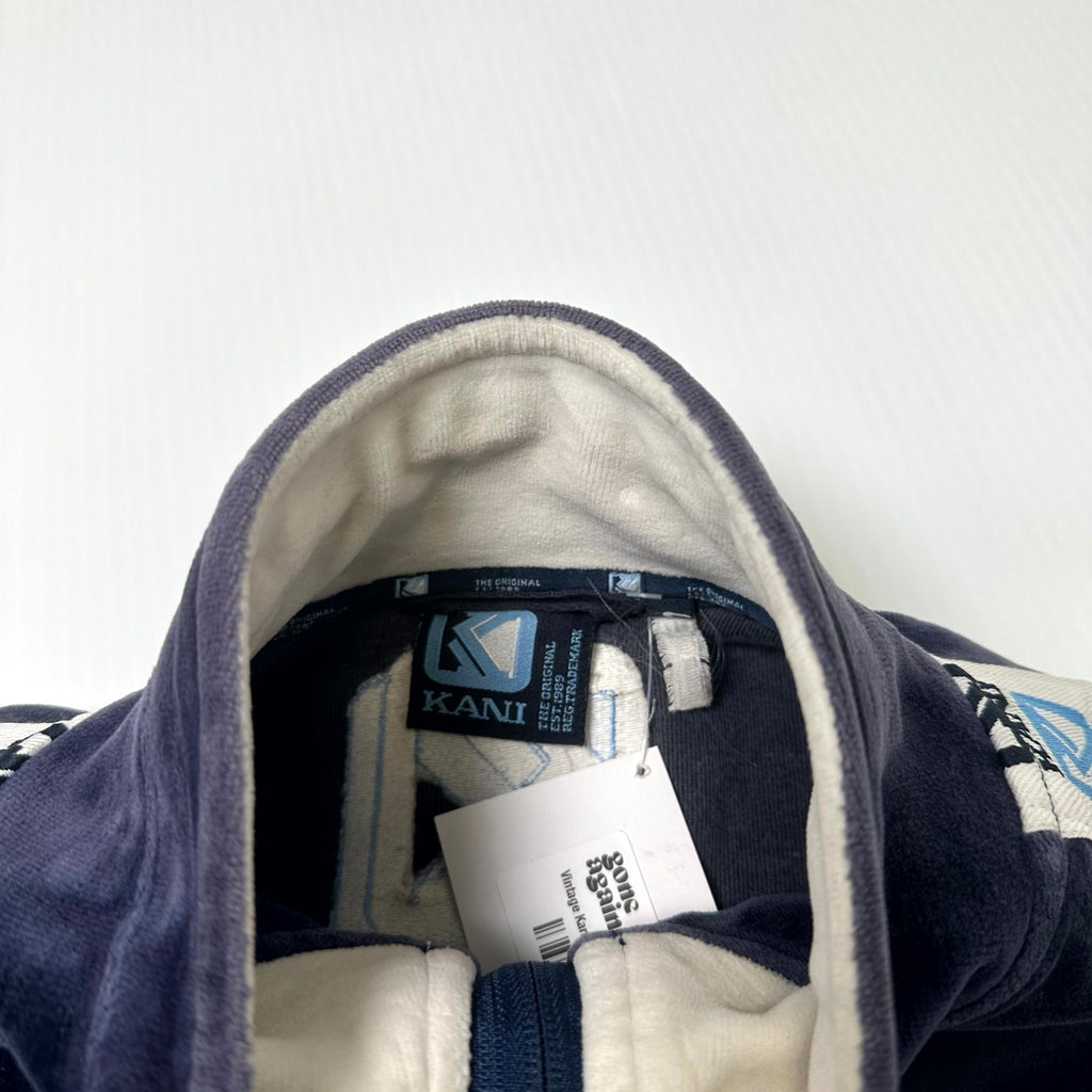 2000s Karl Kani Tape Logo Velour Track Jacket L
