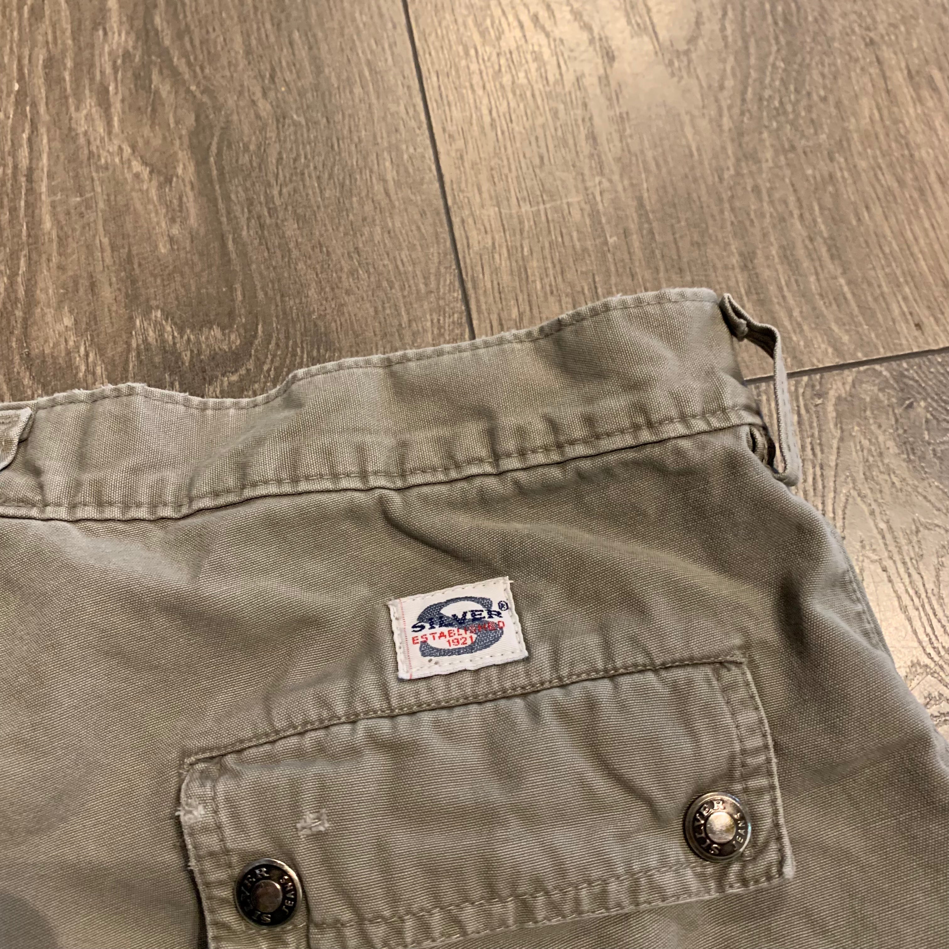 Y2K Silver Jeans Cargo Shorts 30