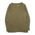 Vintage Waffle Knit Long Sleeve Thermal Olive M
