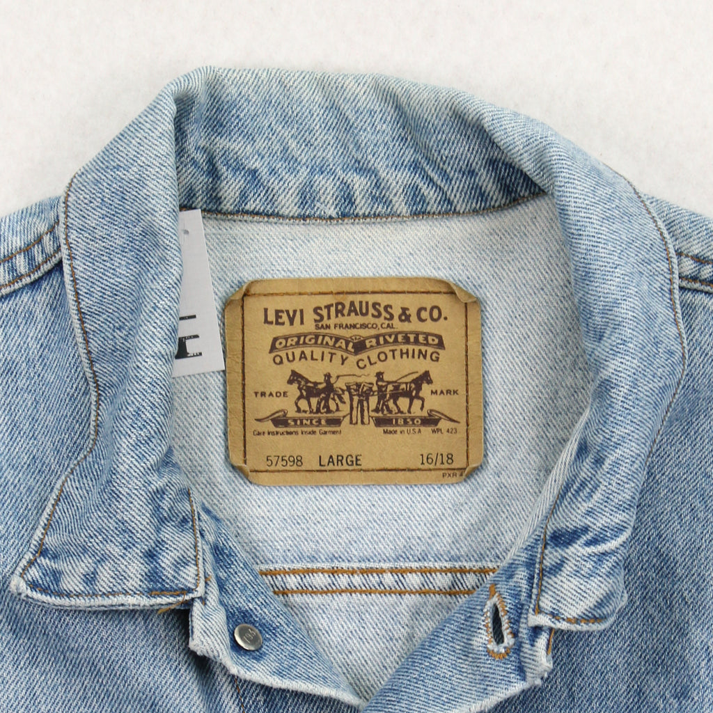 Vintage Levi's White Tab Light Wash Denim Jacket Women's L