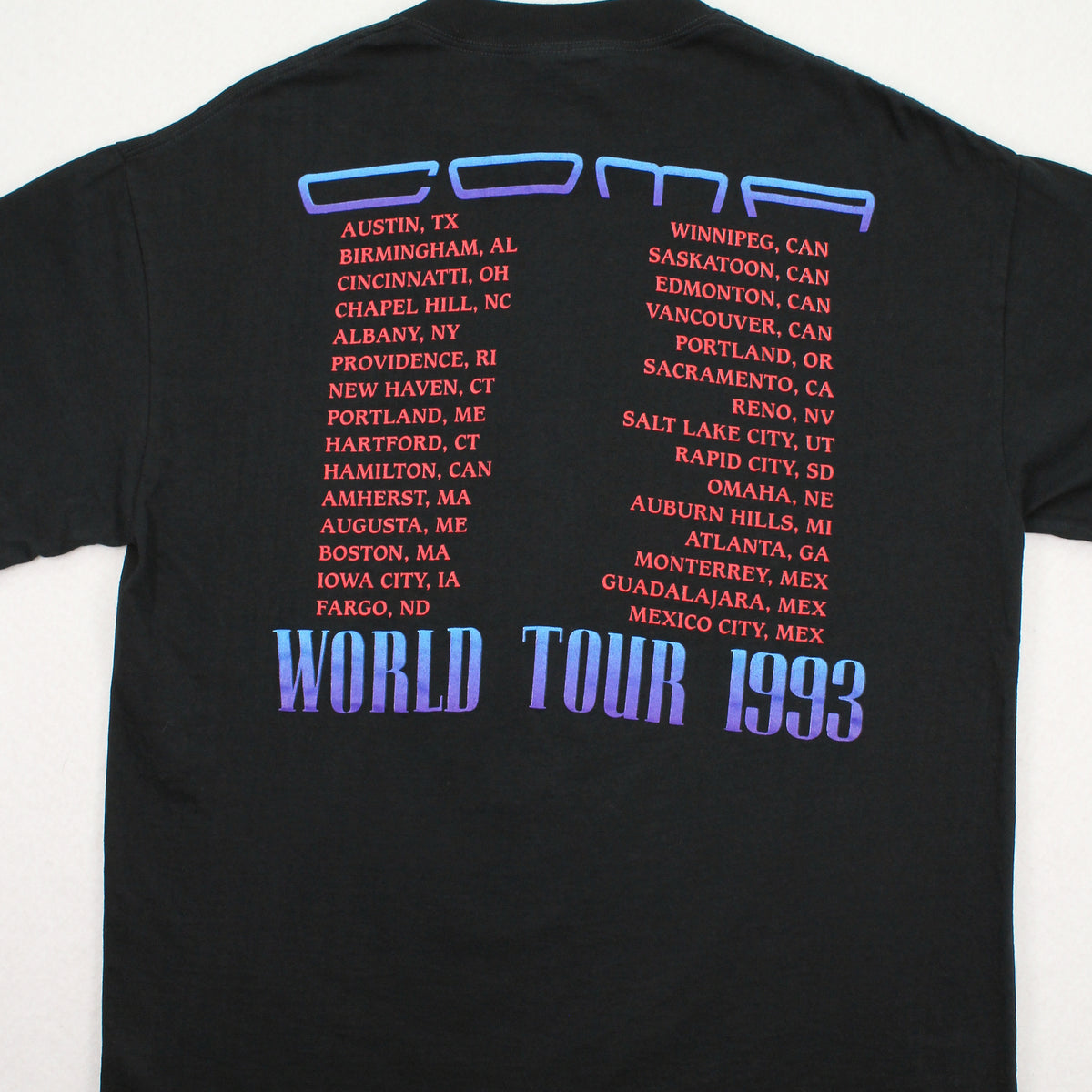 1991 Guns N' Roses Coma World Tour Tee XL