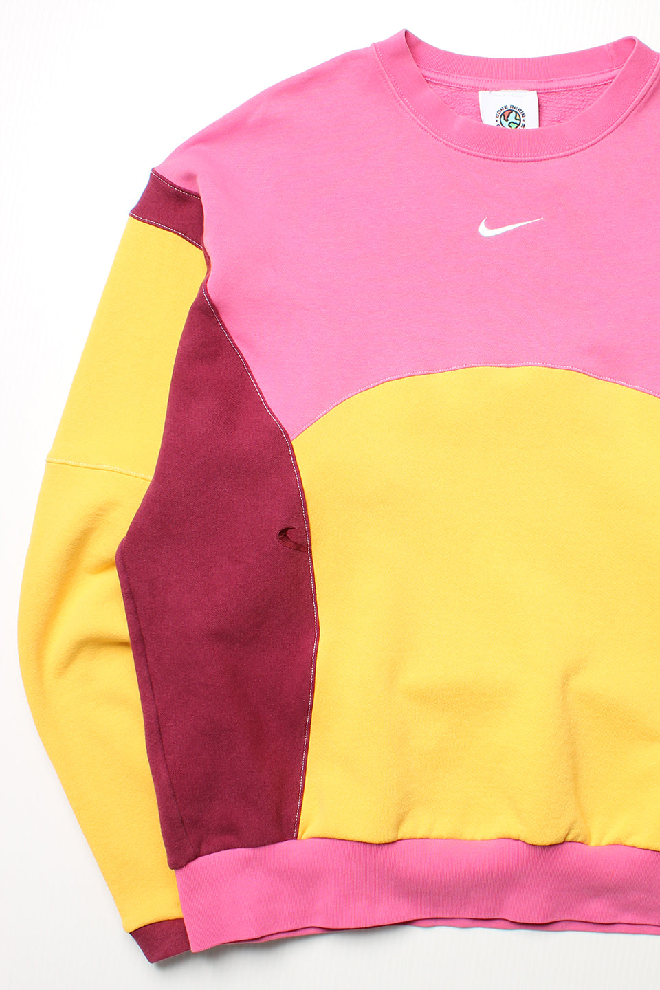 Rework Nike Sweatshirt Tri Colour Mashup Crewneck L
