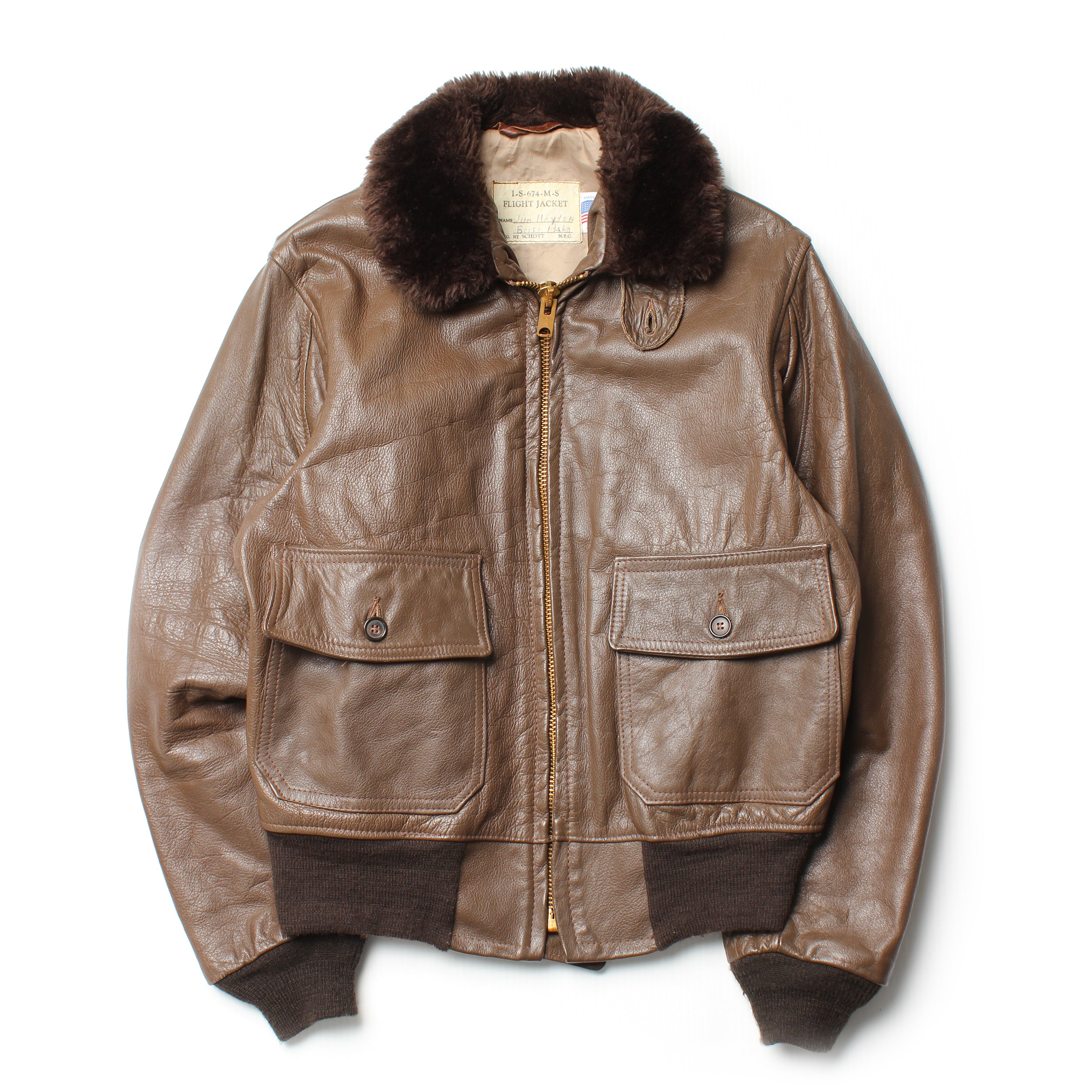 Vintage Schott NYC Flight Bomber Jacket 42