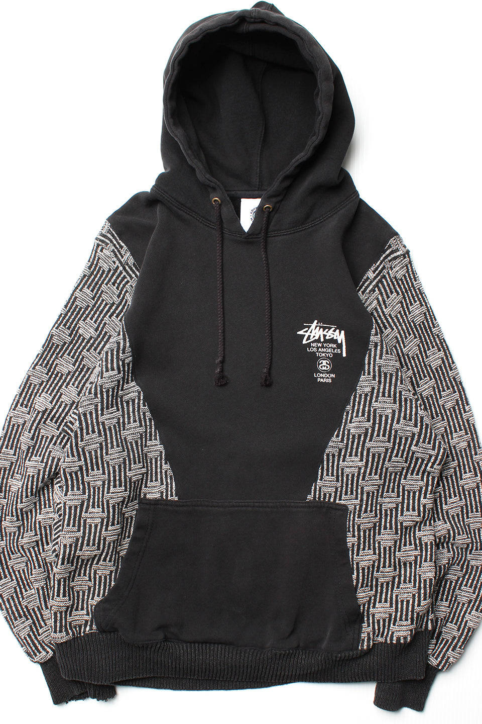 Rework Stussy Cities Knit Mashup Hoodie L