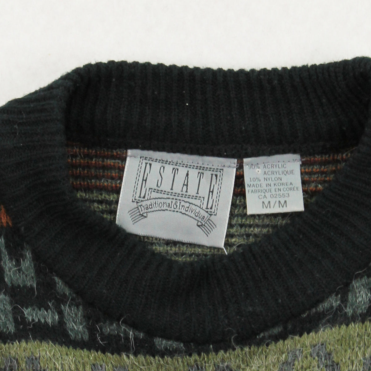 Vintage Estate Pattern Knit Sweater M