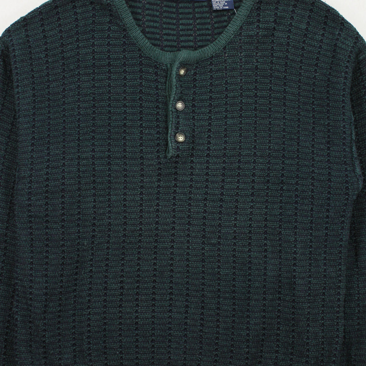 Vintage Van Heusen Pattern Henley Sweater M