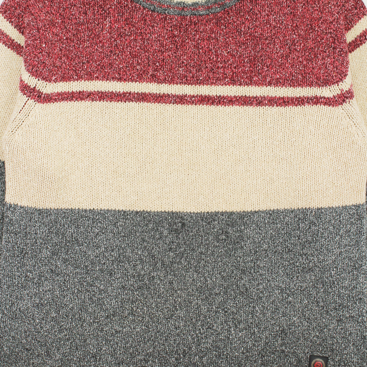 Y2K Ocean Pacific Tri Colour Knit Sweater M