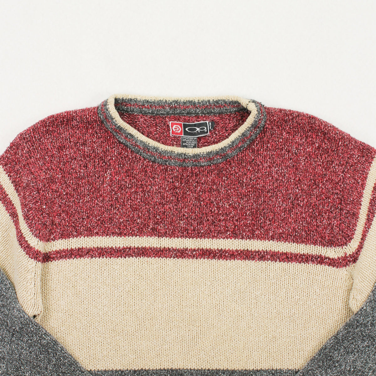 Y2K Ocean Pacific Tri Colour Knit Sweater M