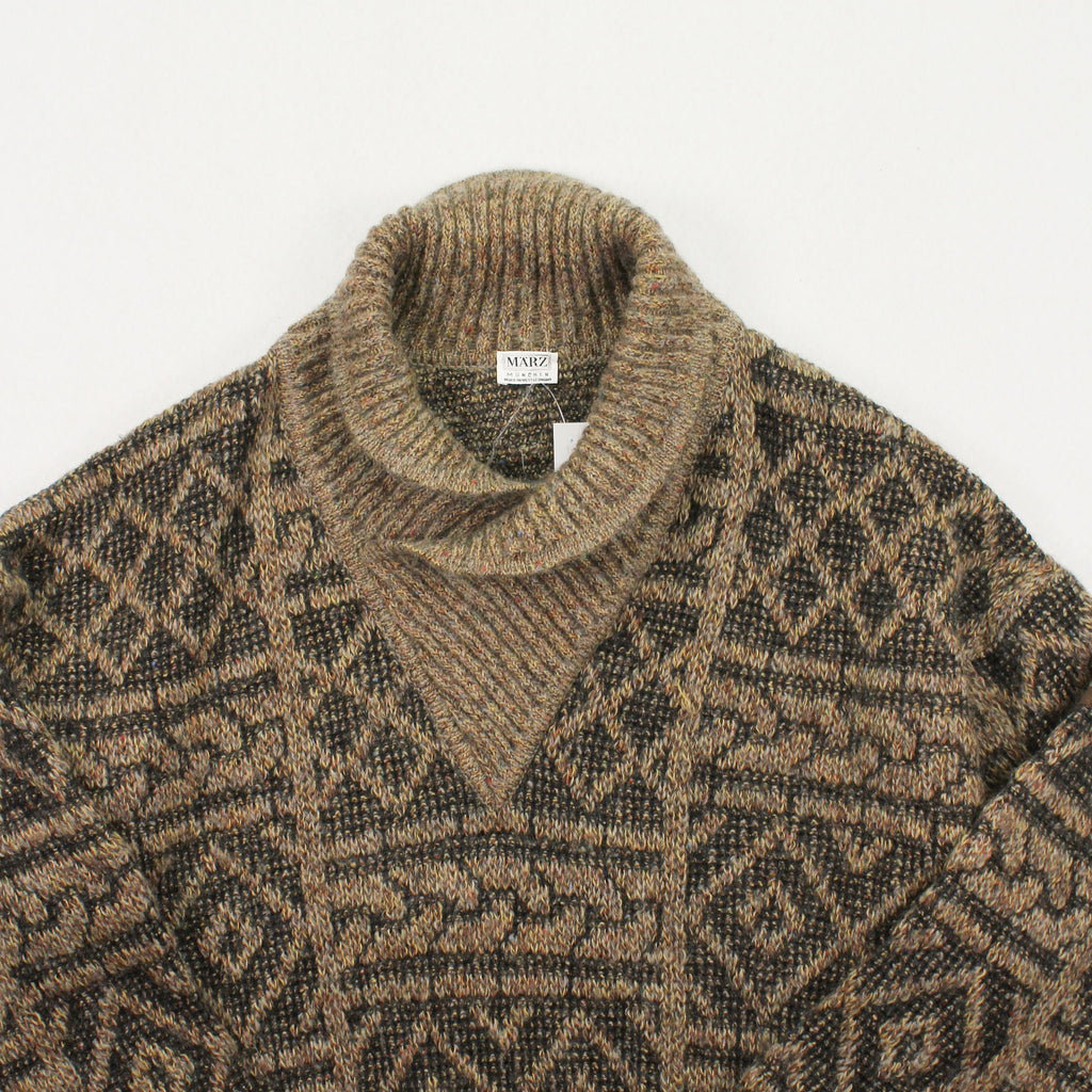 Vintage Marz Shawl Neck Pattern Knit Sweater L