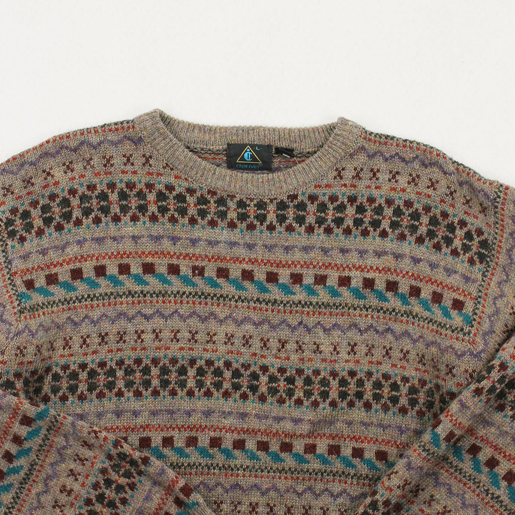 Vintage Chauvin Pattern Knit Sweater L