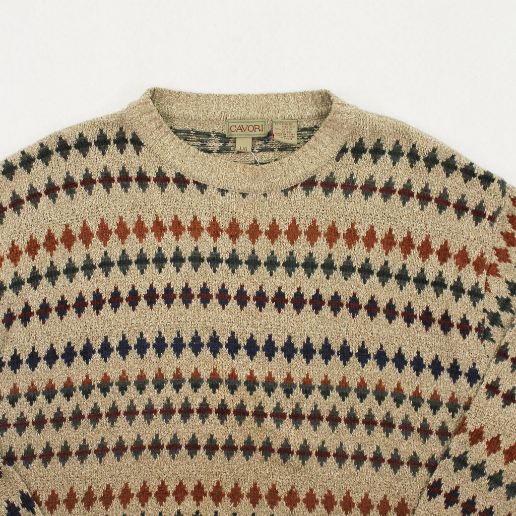 Cavori Diamond Pattern Knit Sweater L