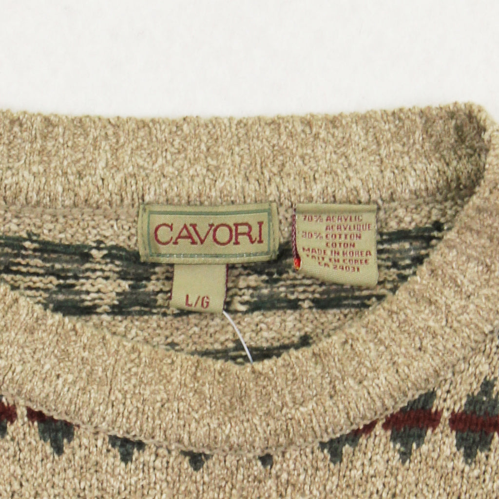 Cavori Diamond Pattern Knit Sweater L