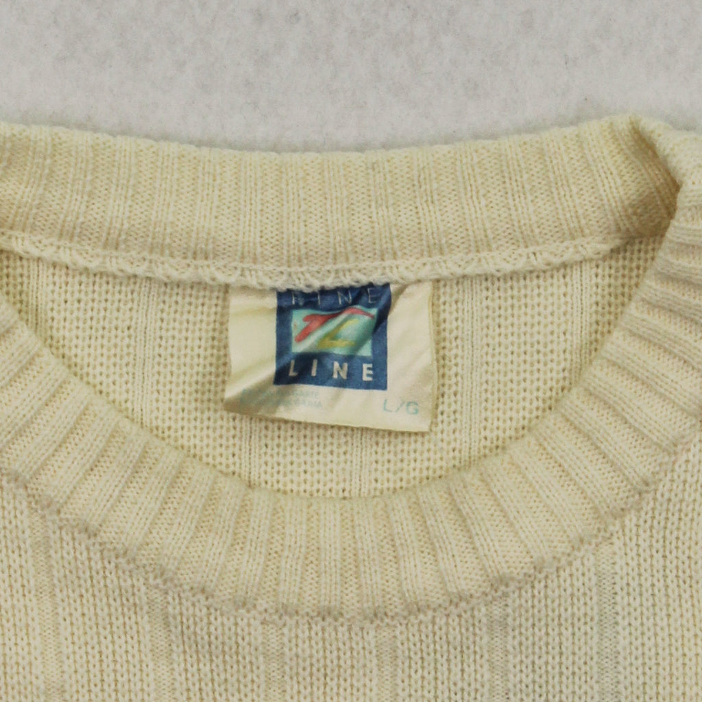 Vintage Fine Line Pattern Knit Sweater L