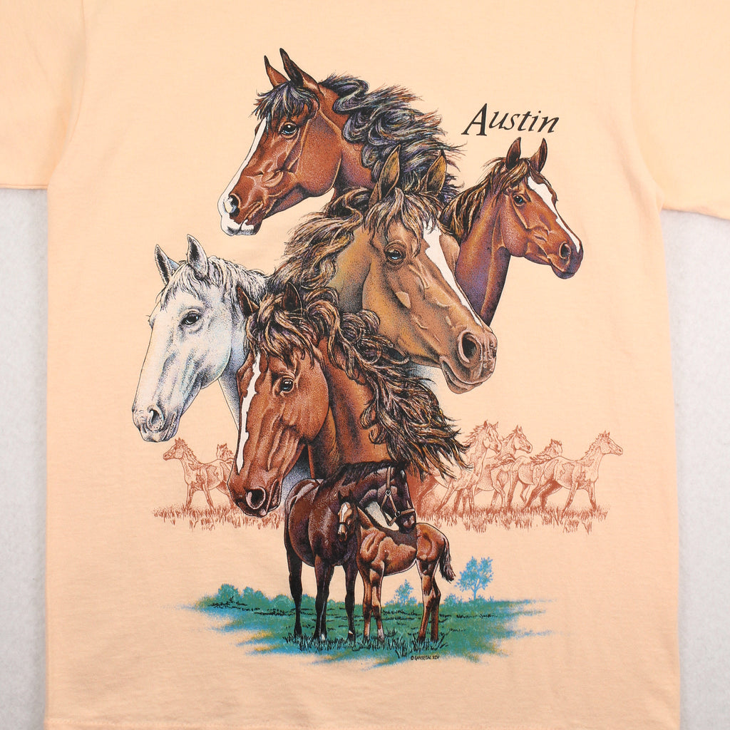 90s Austin Horses Graphic Tee M