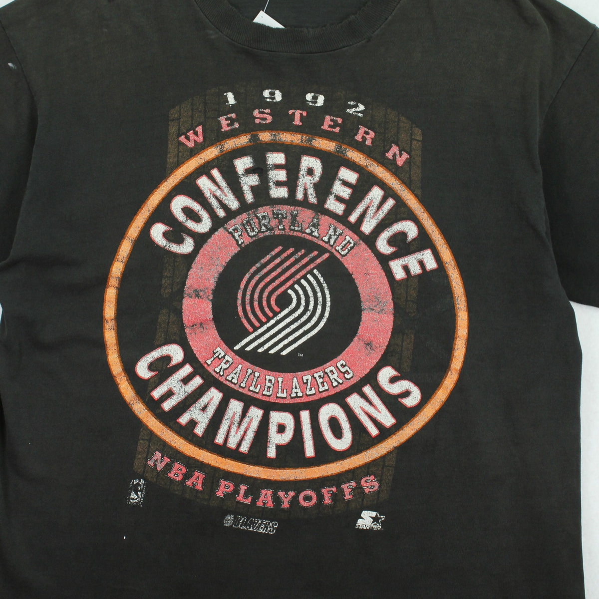 1992 Starter Portland Trailblazers Distressed Tee L