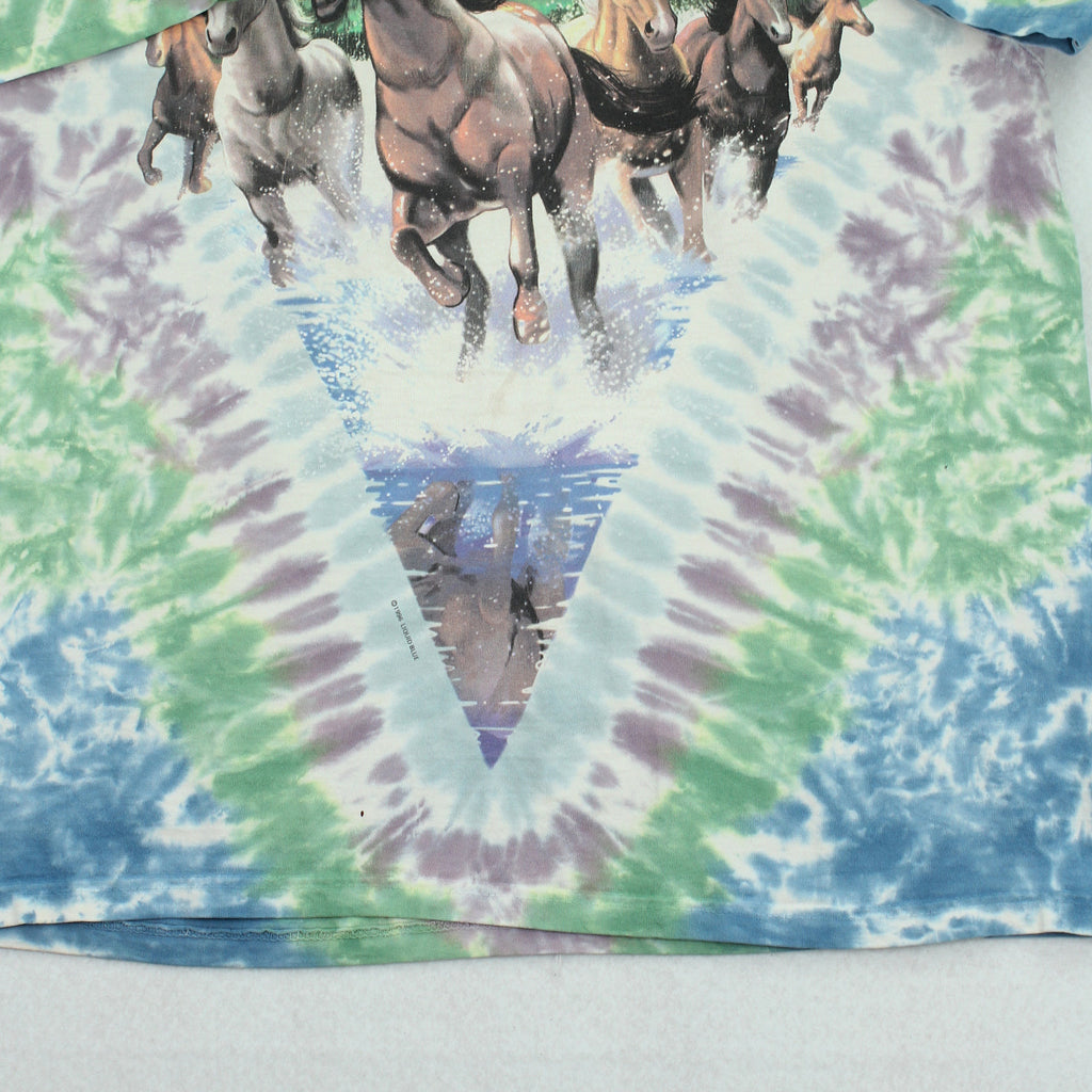 1996 Liquid Blue Horses Tie Dye AOP Tee L