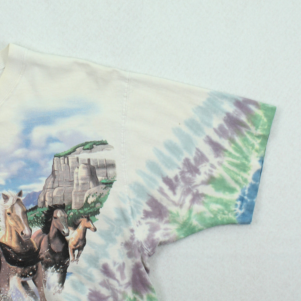 1996 Liquid Blue Horses Tie Dye AOP Tee L