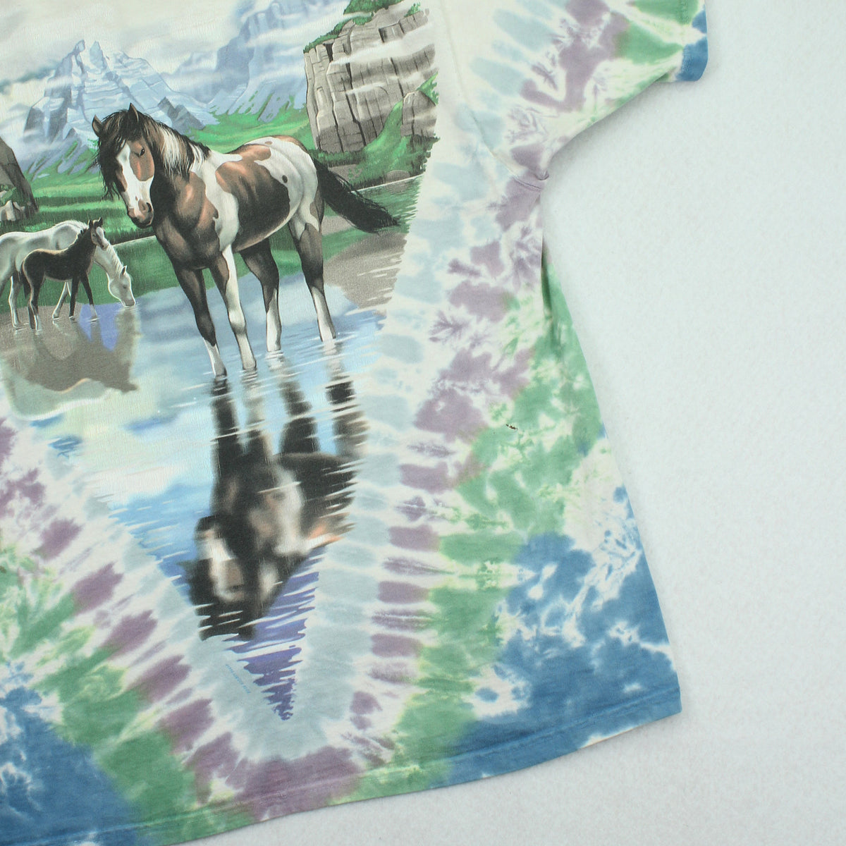 1996 Liquid Blue Horses Tie Dye AOP Tee L