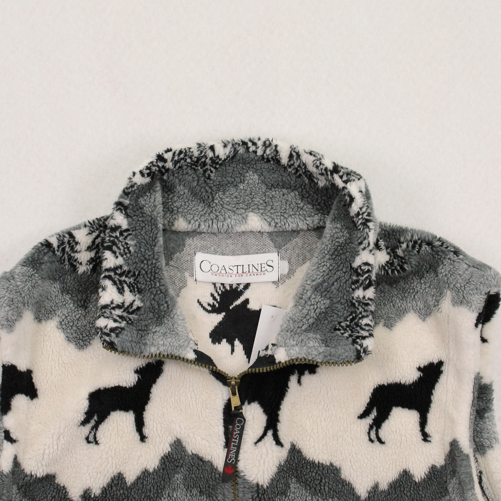 Vintage Coastlines Animal Fleece Vest L