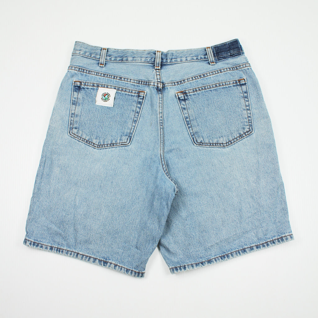 Rework Patched Up Faded Denim Shorts 36