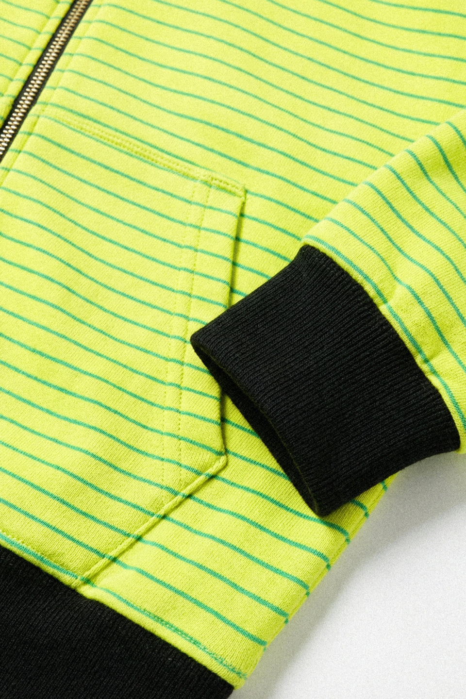 Rework Striped Double Zip Hoodie L