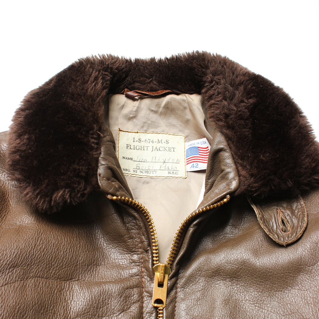Vintage Schott NYC Flight Bomber Jacket 42