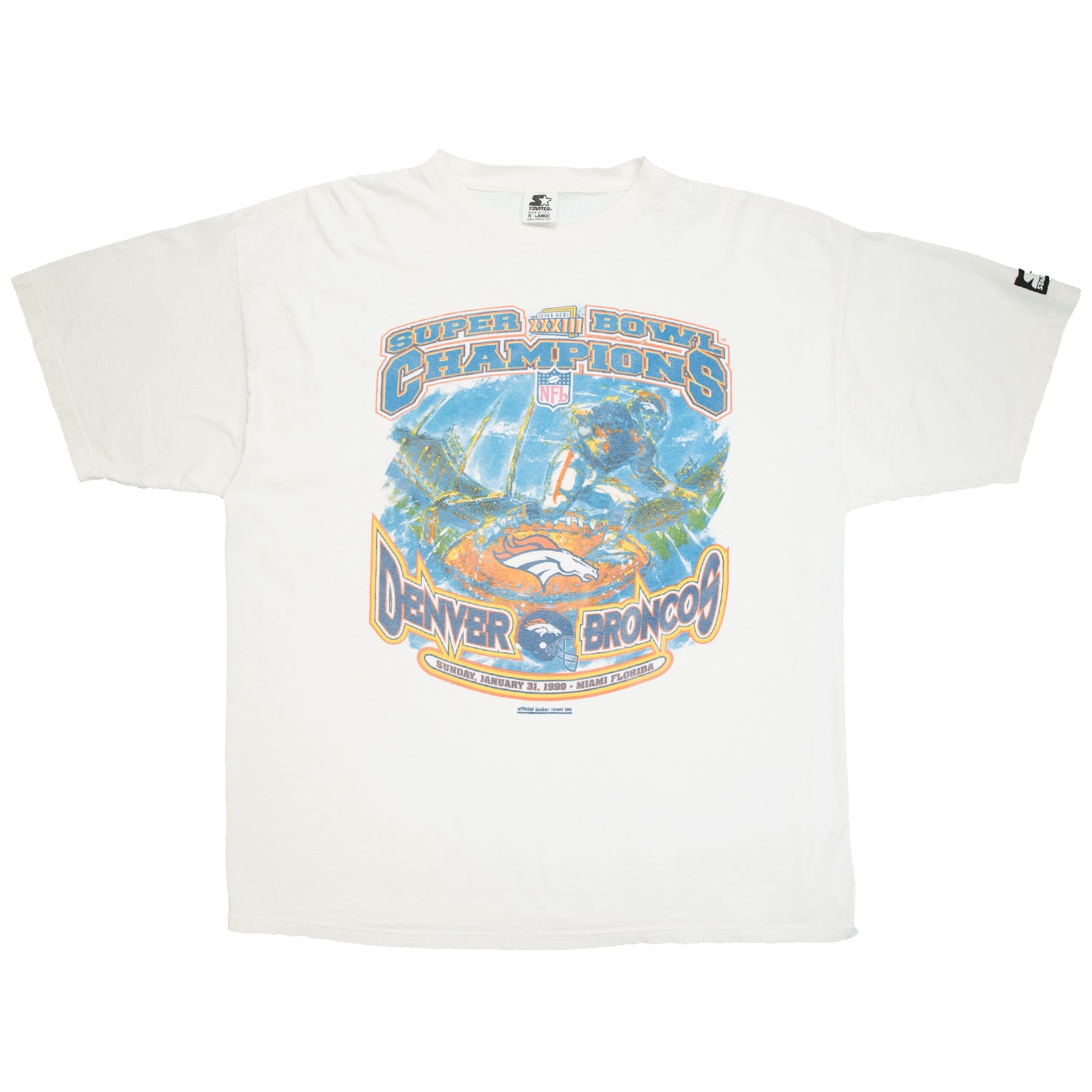 1999 Denver Broncos NFL Super Bowl Champions Starter tee XL/XXL