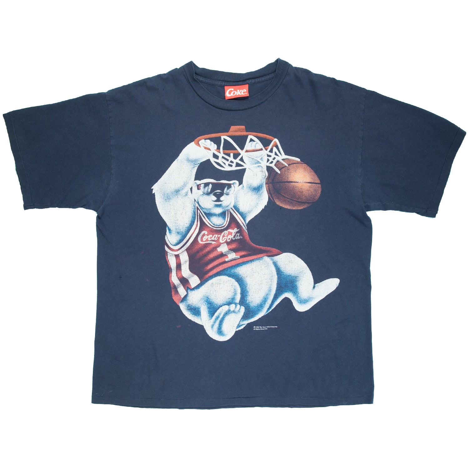 '90s Coca-Cola polar bear slam dunk tee XL