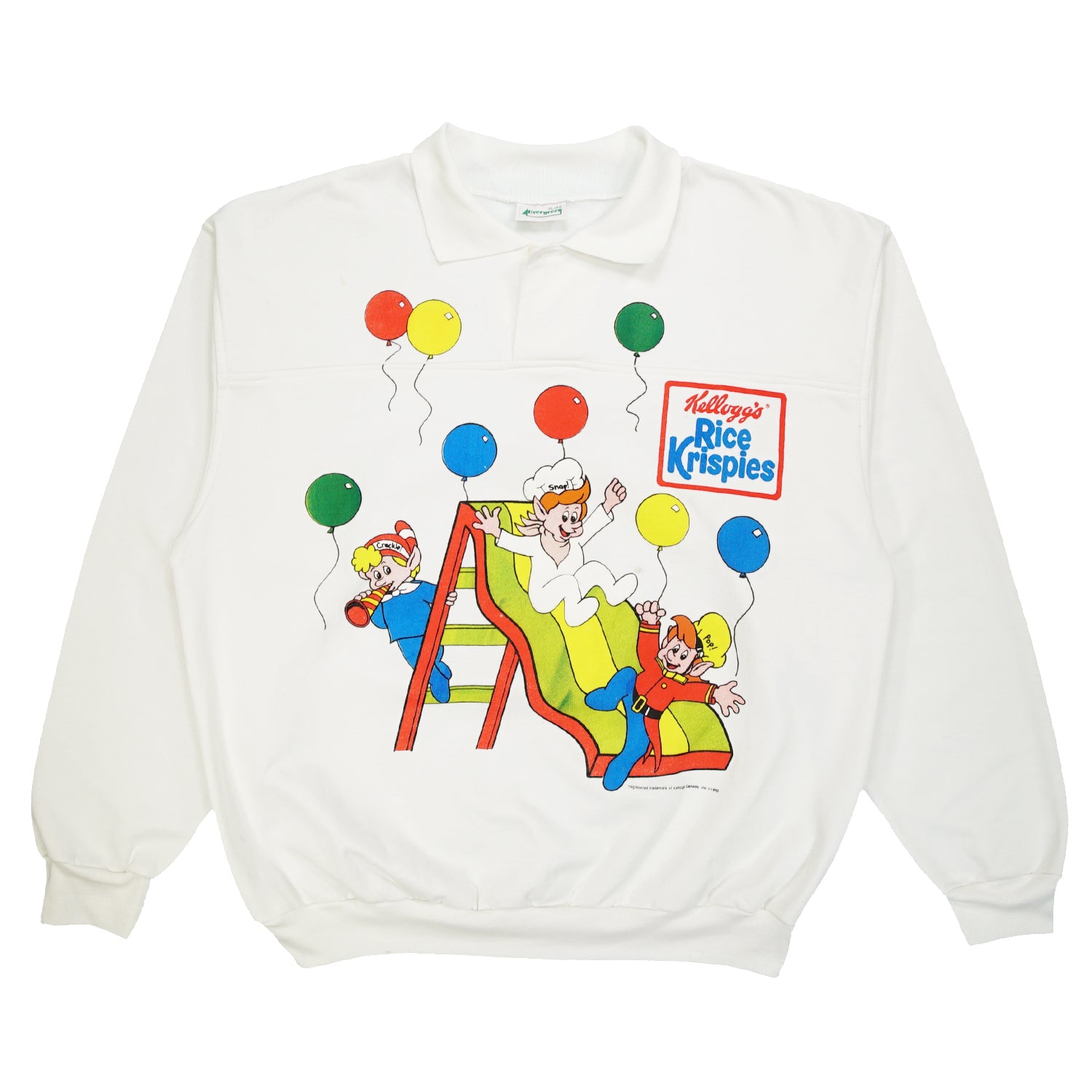 1990 Rice Krispies Snap Crackle Pop cereal snack sweater XL